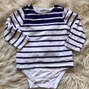 🔥3/$15🔥 Gap Striped Shirt Layer Onesie Bodysuit